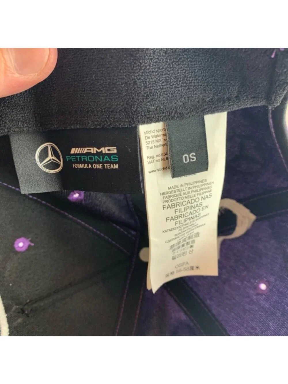 Lewis Hamilton Mercedes AMG Petronas F1 Racing Purple Strapback Adjustable Hat